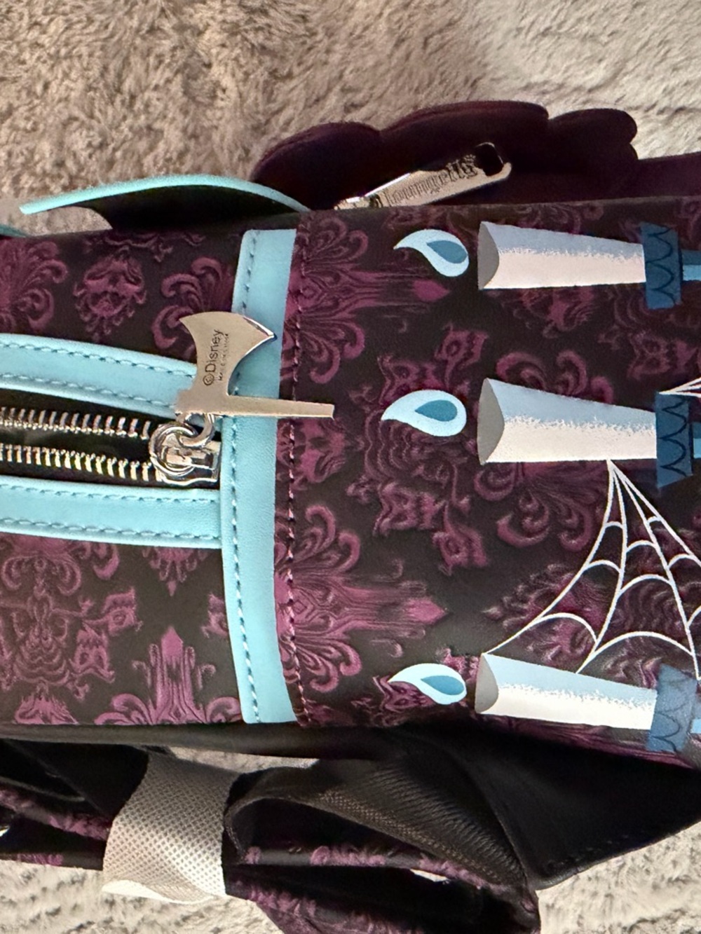 Retired Loungefly Disney Haunted Mansion Mini Backpack Glow in the Dark - Picture 12 of 14